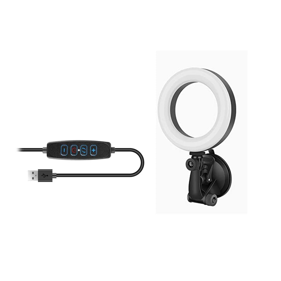 16cm Ring Light for Zoom Meetings, Laptop Ring Light with Tripod Stand, Ring Light with Suction Cup for Phone Computer Monitor