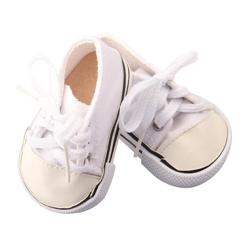 Canvas Cloth 7cm Shoes For 18 Inch American And 43cm New Born Baby Doll Shoes Clothes Accessories For Our generation Girl Dolls