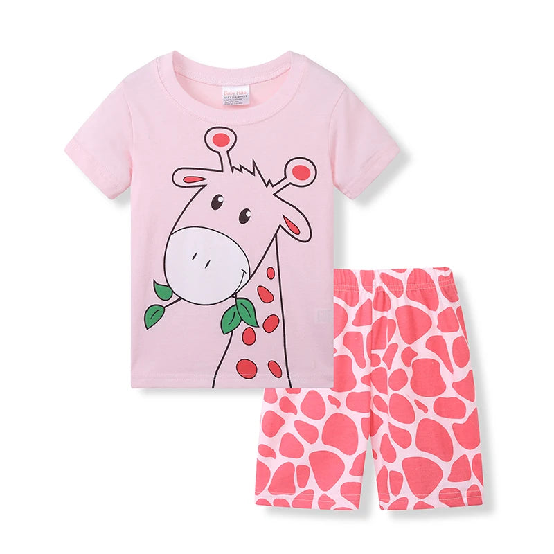 Neue Sommer Kinder Jungen Mädchen Kleidung Baby Baumwolle Prinzessin Pyjamas Sommer Kurzarm Set Cartoon Minnie Kinder Nachtwäsche
