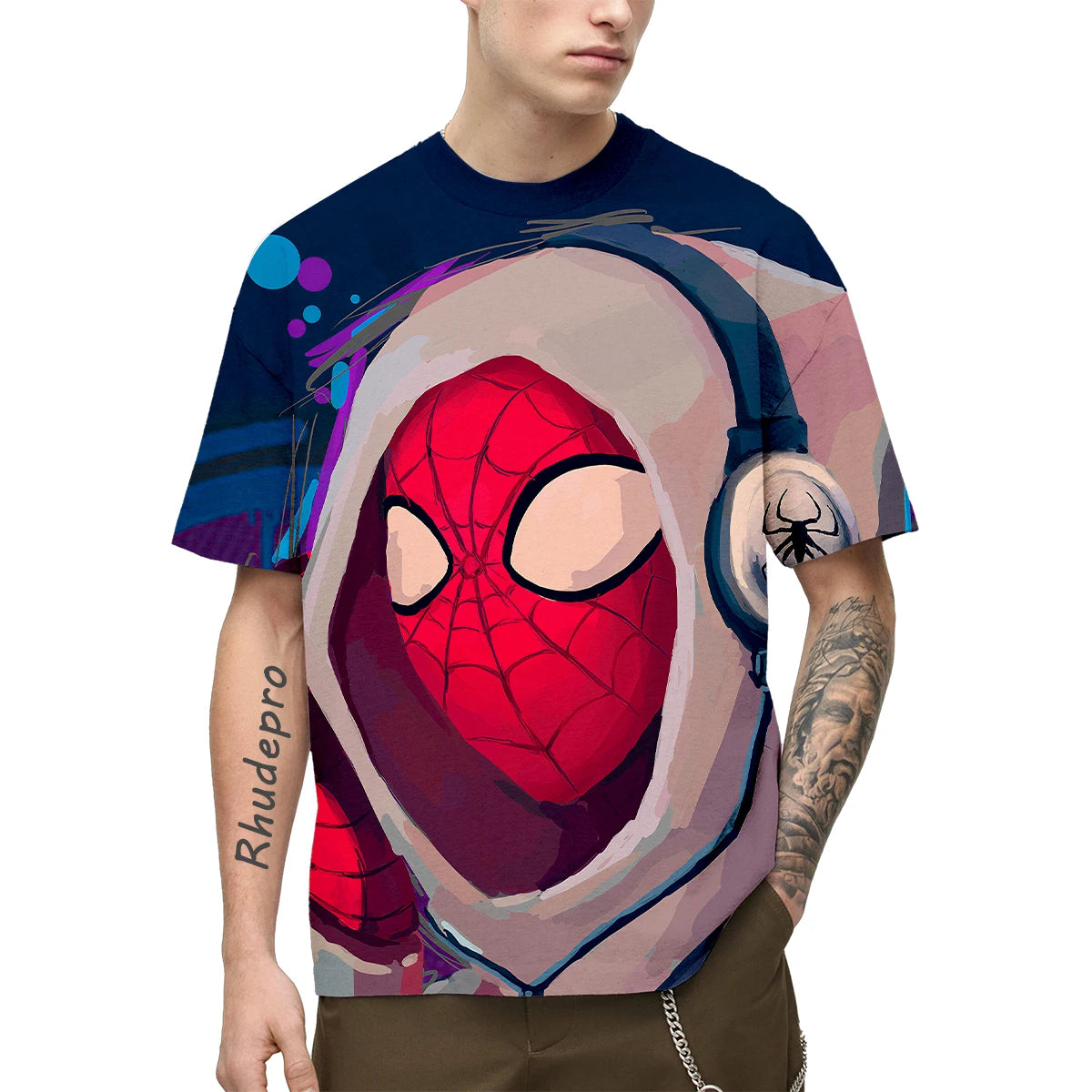 Miniso 2024 Superhero Children Short Sleeves T-shirt Iron Man Cartoon Spider-Man Dominion Tshirt Boys Tops Kids Baby Boys