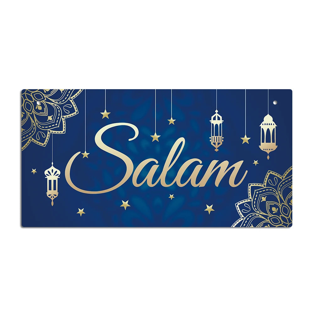 Putuo Decor 1pc Art Wooden Hanging Sign Decor, Wood Hanging Plaque Decoration for Home Farmhouse Bar Pub Cafe Coffee, Ramadan