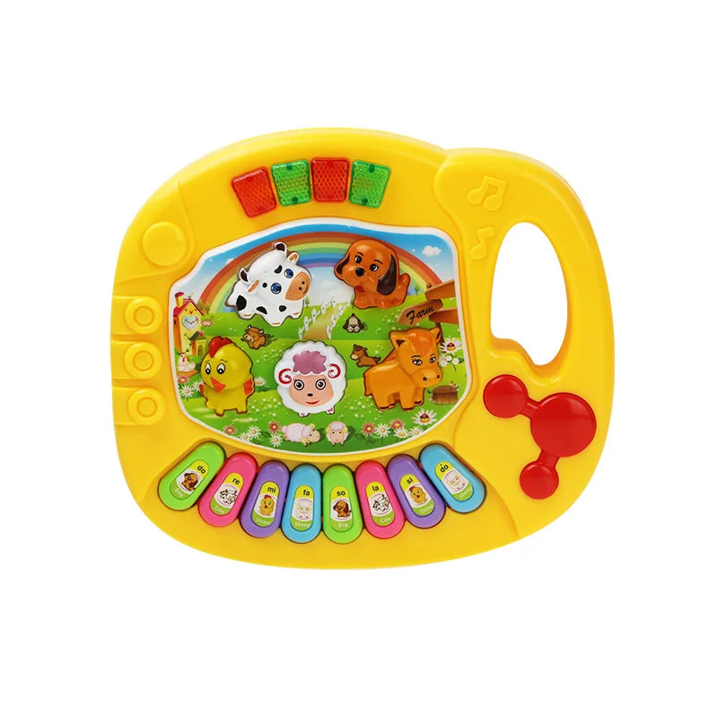 Baby-Musikspielzeug mit Tiergeräuschen, Klaviertastatur, elektrisches blinkendes Musikinstrument, frühes Lernspielzeug für Kinder