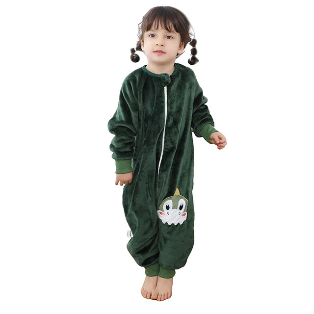 MICHLEY Cartoon Flannel Children Baby Sleeping Bag Sack Warm Winter Clothes Toddler Sleepsack Pajamas For Girls Boys Kids 1-6T