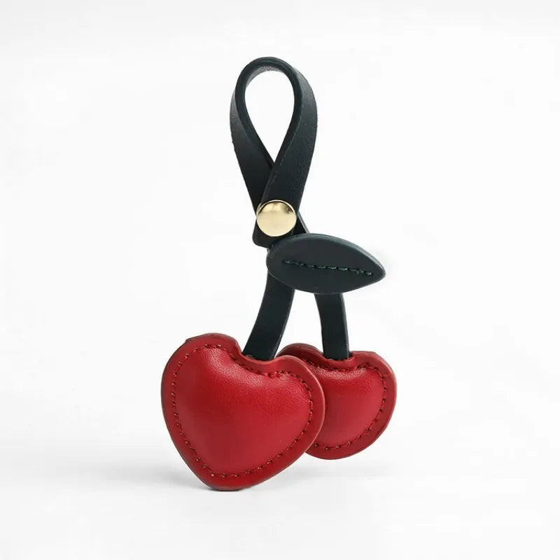 2023 Fashion Bag Charm Accessories Handbag Pendant Cherry Creative Keychain Schoolbag Love Heart Leather Handbag Accessories