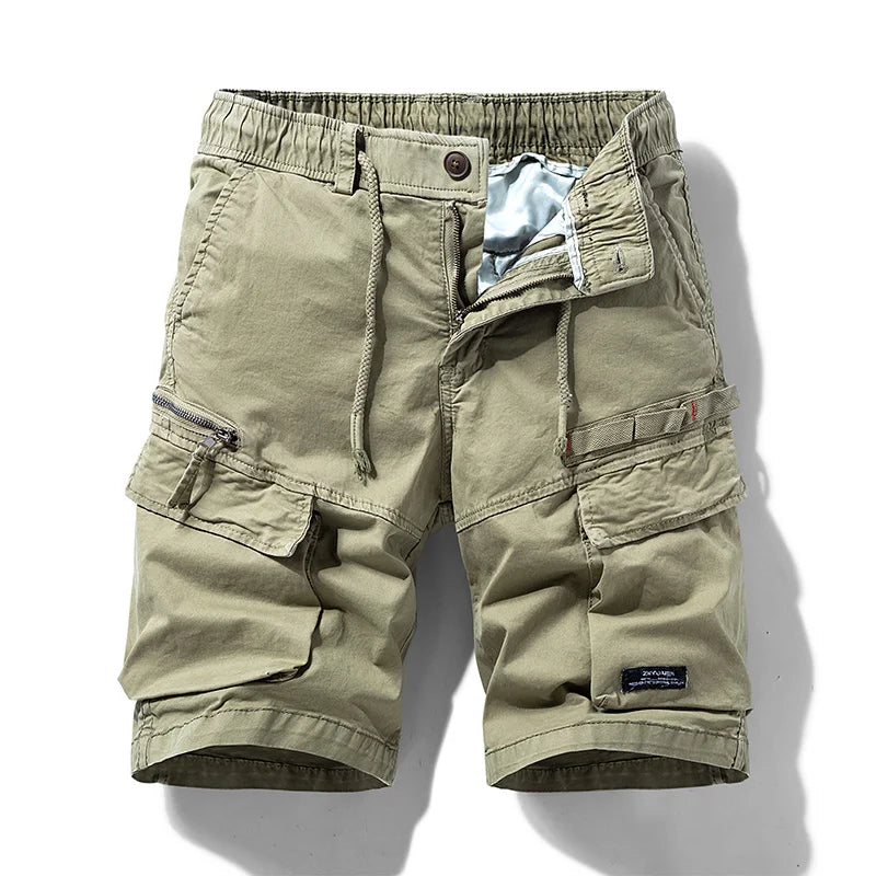 Men's Fashion New Cargo Cotton Shorts Plus Size Mens Summer Breeches Multi-Pocket Shorts Men Spring Casual Joggers Shorts Male