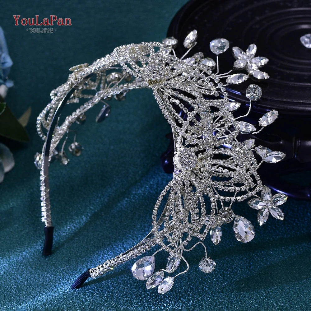 YouLaPan Luxury Rhinestone Crown Wedding Headband Bride Crown Tiaras Fashion Women Accessories Party Hair Ornaments HP698
