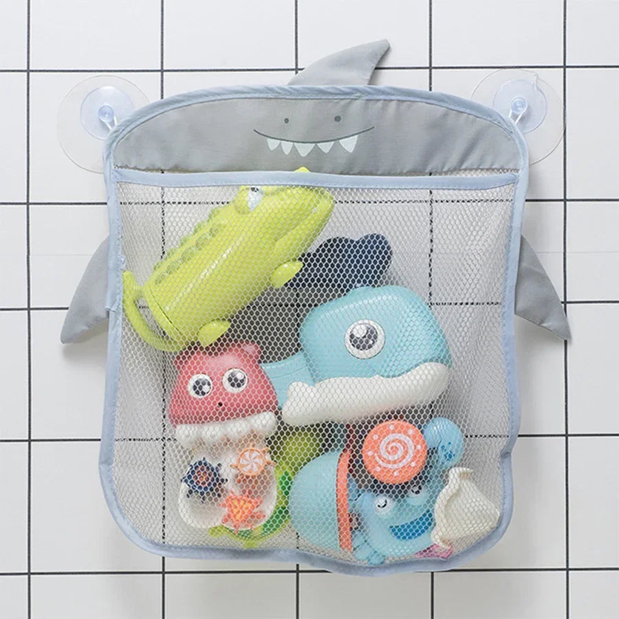 Babyparty-Spielzeug, süße Enten-Froschnetz-Spielzeug-Aufbewahrungstasche mit starkem Saugnapf, Babyparty-Spieltasche, Badezimmer-Organizer, Wasserspielzeug