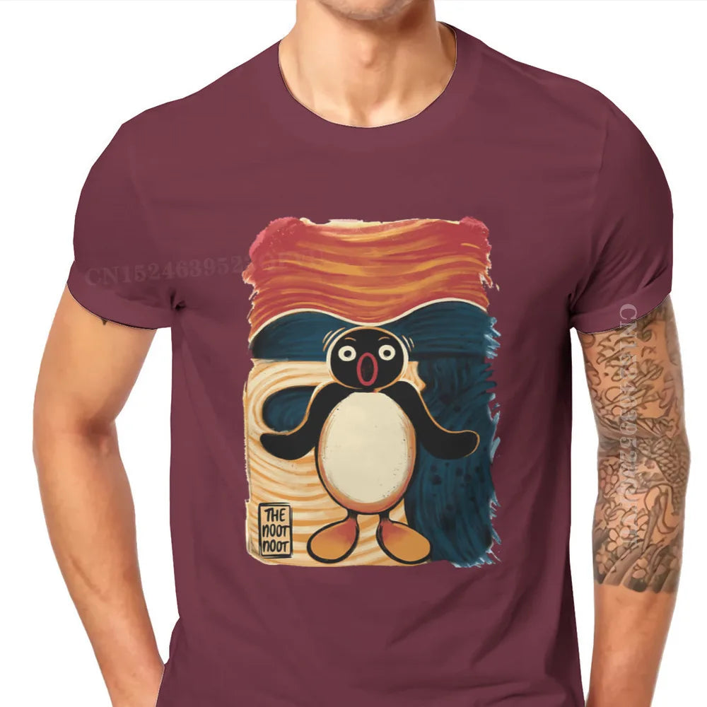 Noot Scream Hip Hop Tshirts Pingu Noot Pinga Penguin TV Printing Clothing Casual Men T Shirts Men Tee Special Gift Clothes mon