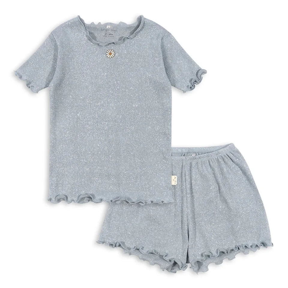 Summer KS Children's Clothing Girls Cherry T Shirts + Shorts 2 Pcs Set Kids Cotton Slip Dress Toddler Girls Clothes 1-9Yrs