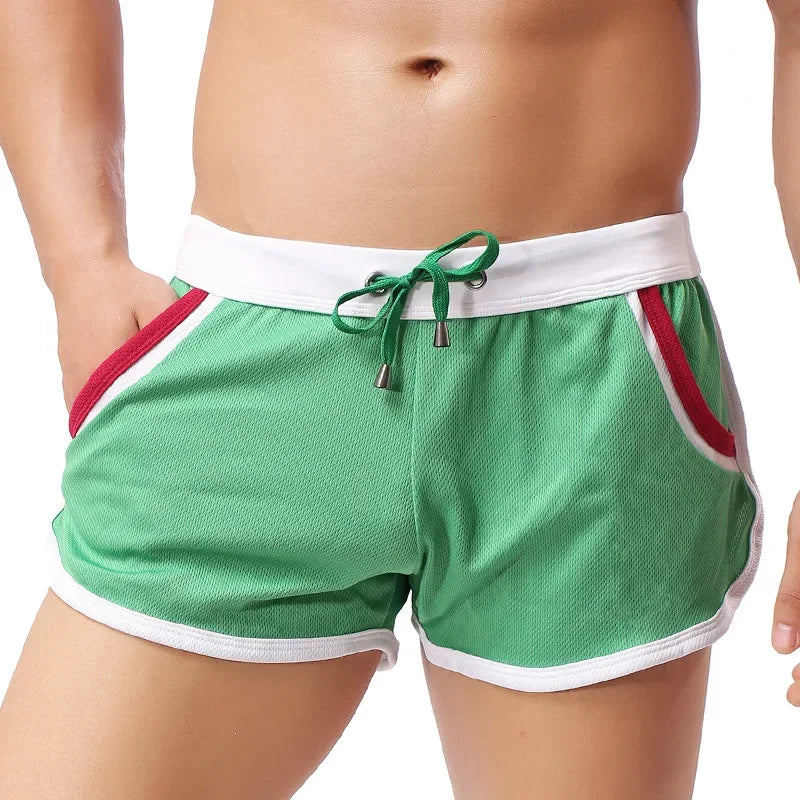 Summer Swimsuit Men Comfortable Gym Athletic Shorts Men's Swimwear Swimming Stitching Color Beach Swimming Quick Dry Shorts