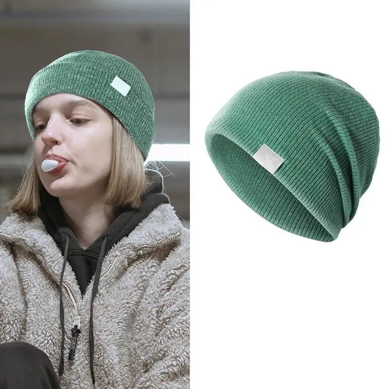 Knit Skull Hat Stretchy Non-Pilling Winter Beanie Hat Warm-Keeping Supplies For Outside Activities For Home Hiking Jogging