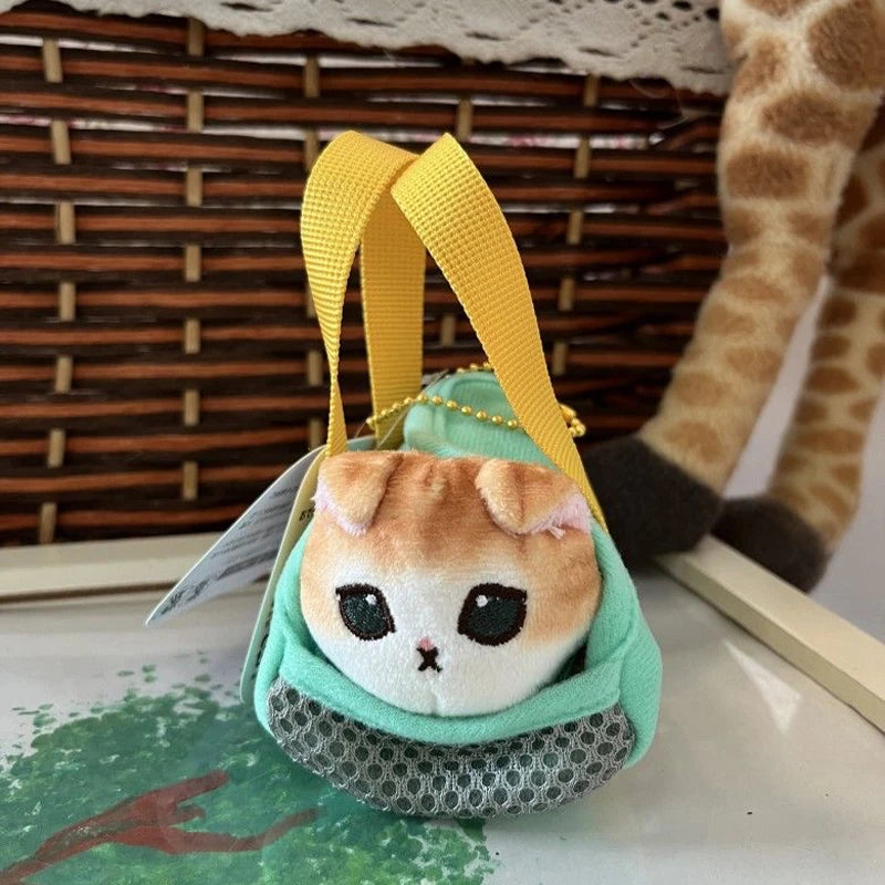 Creative Cartoon Mofusand Plush Shark Keychain Japanese Style Cute Cat Backpack Drawstring Decoration Accessories Pendant Gift