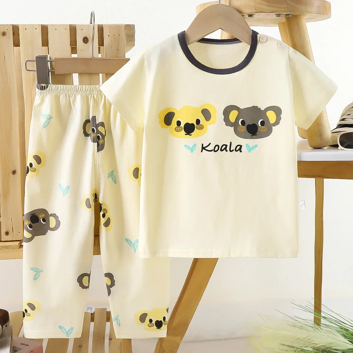 Children's Short Sleeve Set Cotton Summer Baby T-shirt Boys' Homewear Girls' Pajamas Summer Clothing Toddler Clothes Kids Sets