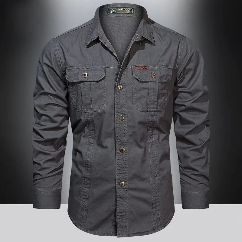 Spring Shirts Men Long Sleeve Casual Cotton Shirt mon