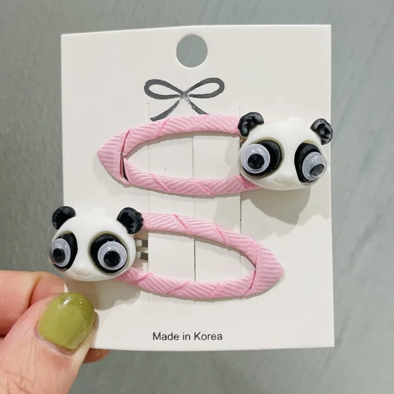 2Pcs/Set Girls Animal Rabbit Dog Cat Rubber Elastic Hair Bands Children Ponytail Holder Scrunchie Headband Kids Hair Accessories