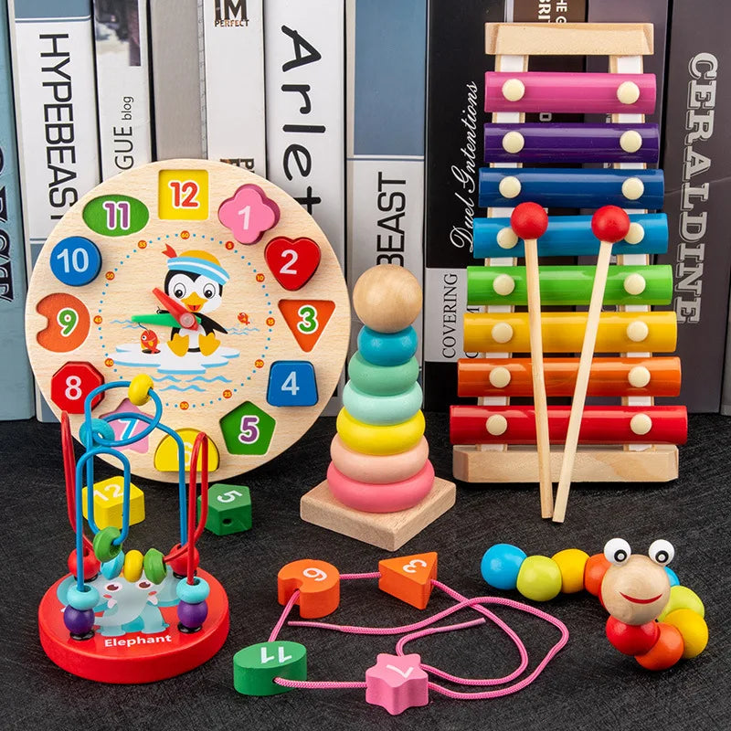 Montessori Babyspielzeug Kinder 3D Holzpuzzles Frühes Lernen Babyspiele Spielzeug Pädagogisches Holzspielzeug Für Kinder Geburtstagsgeschenke