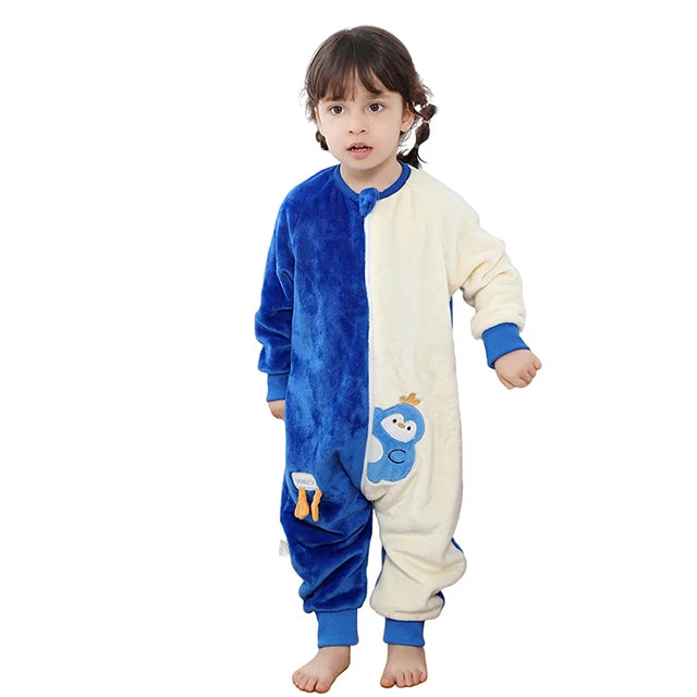 MICHLEY Cartoon Flannel Children Baby Sleeping Bag Sack Warm Winter Clothes Toddler Sleepsack Pajamas For Girls Boys Kids 1-6T