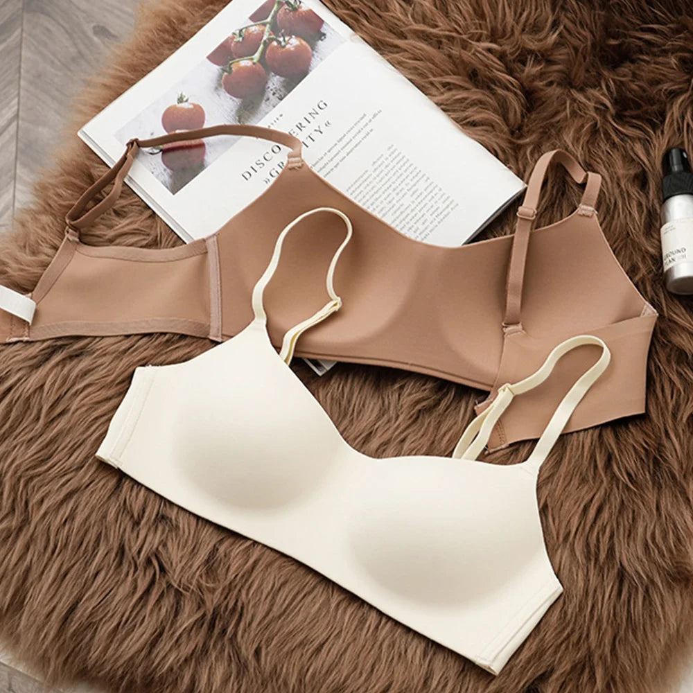Women's Push Up Bra Seamless Underwear For Women Lingerie Breathable Front Closure No Steel Ring Brassiere Invisible Sports Bra
