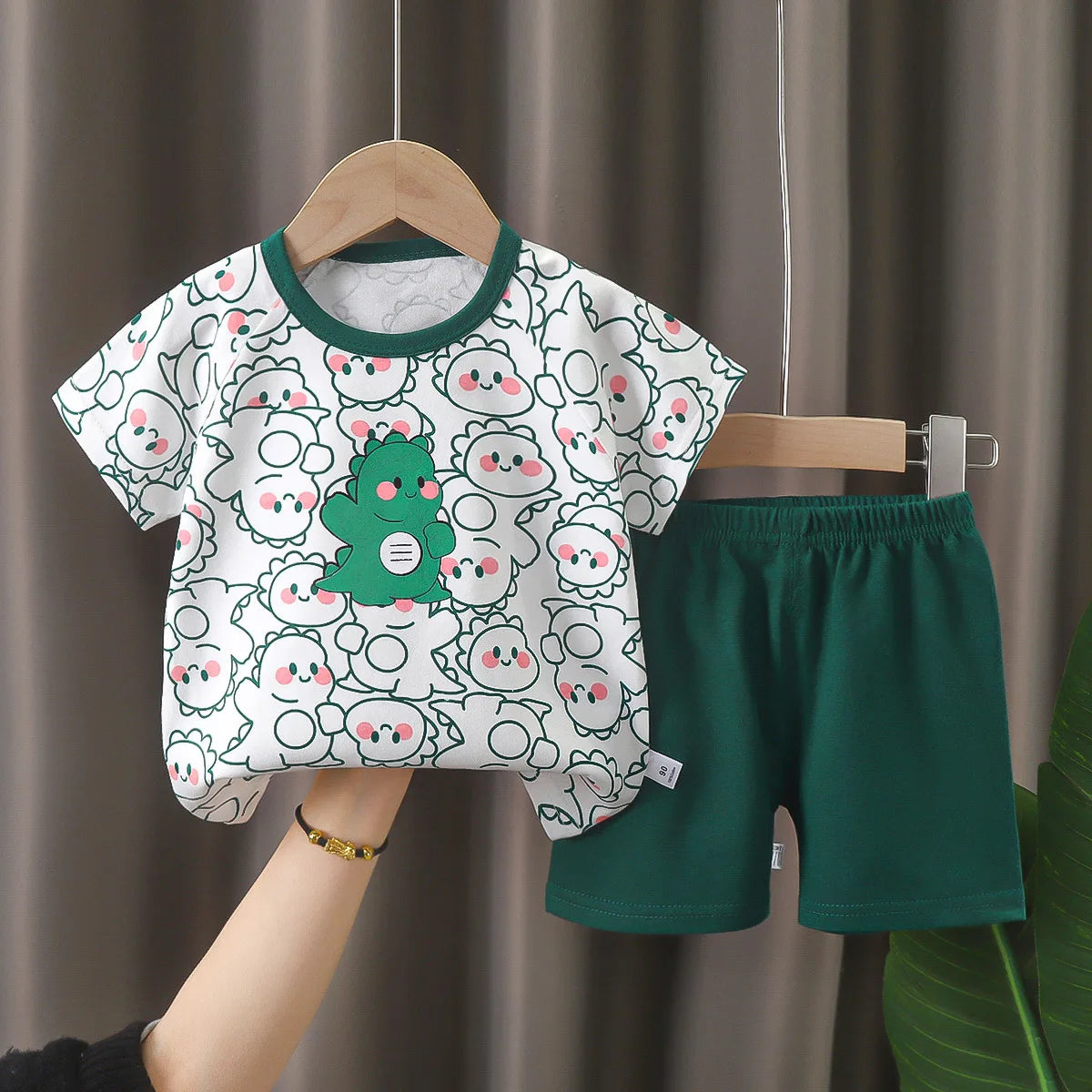 Summer Boys Girls Clothes Set T-shirt+pants 2pcs Children's Clothing Fashion pink Baby OutSet Newborn Baby Suit