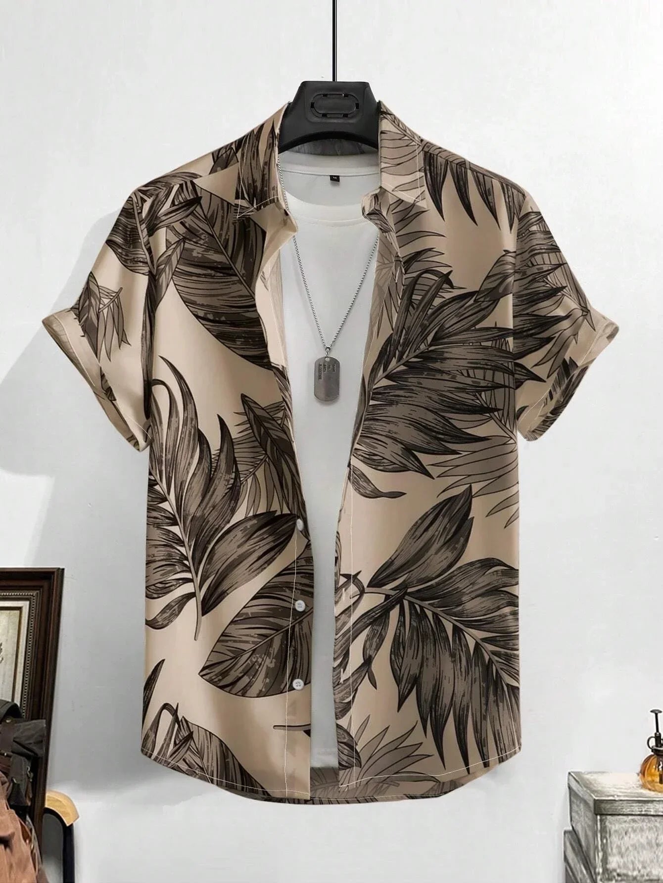 Leaf Tropical Men's Resort Hawaiian 3D Print Shirts Outdoor Vacation Beach Summer Turndown Short Sleeve Spandex Hawaii Shirts - mon !!!