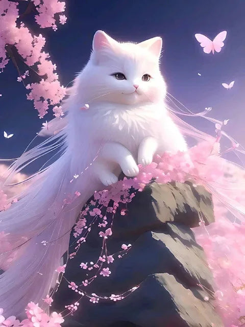 HOMFUN 5D DIY Full Diamond Embroidery "Animal Cat" Diamond Painting Cross Stitch Rhinestone Home Decoration