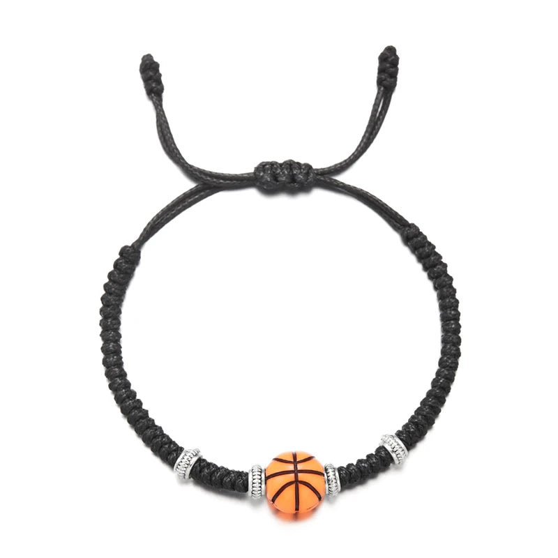 Newest Football Volleyball Basketball Baseball Bracelet For Women Woven Rope Tennis Rugby Bracelet Boys Girls Sports Jewelry