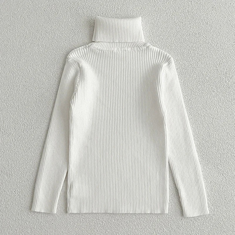 Baby Turtleneck Knitted Sweaters Girls Winter Clothes Children Boys Pullover Toddler Knit Sweate Cotton Baby Pullover Clothes