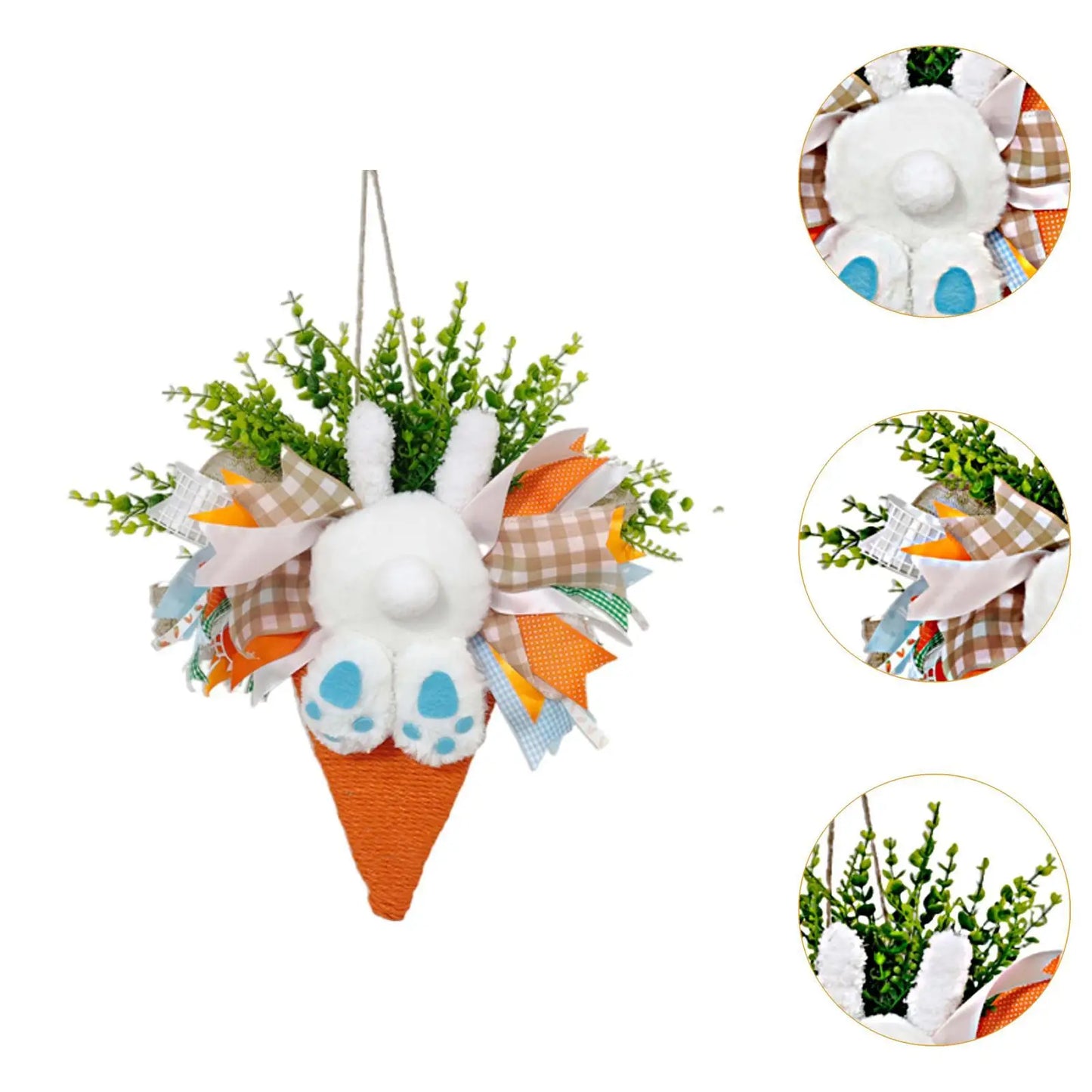 Easter Bunny Wreath Centerpiece Easter Decor for Farmhouse Festival Door