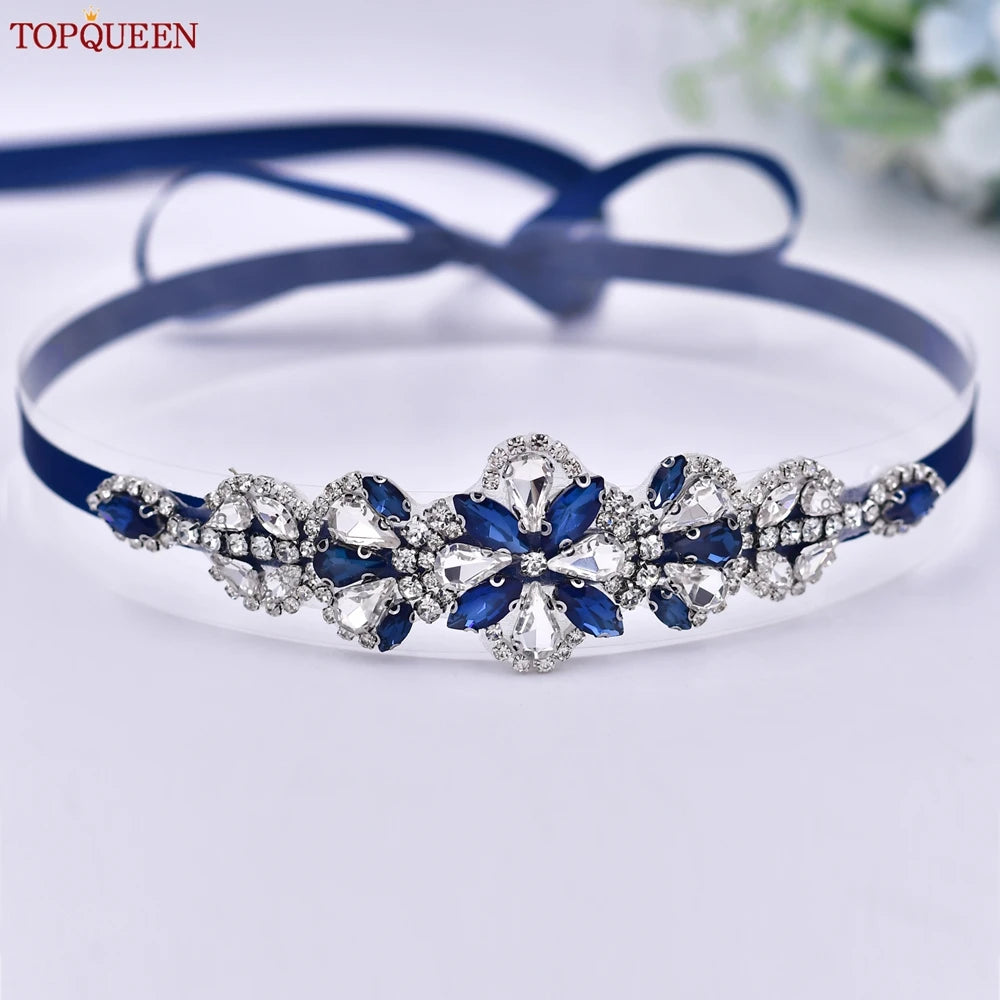 TOPQUEEN Handmade Rhinestone Belts Women's Accessories Party Prom Bridal Wedding Sash Bridesmaid Belts S464-KL