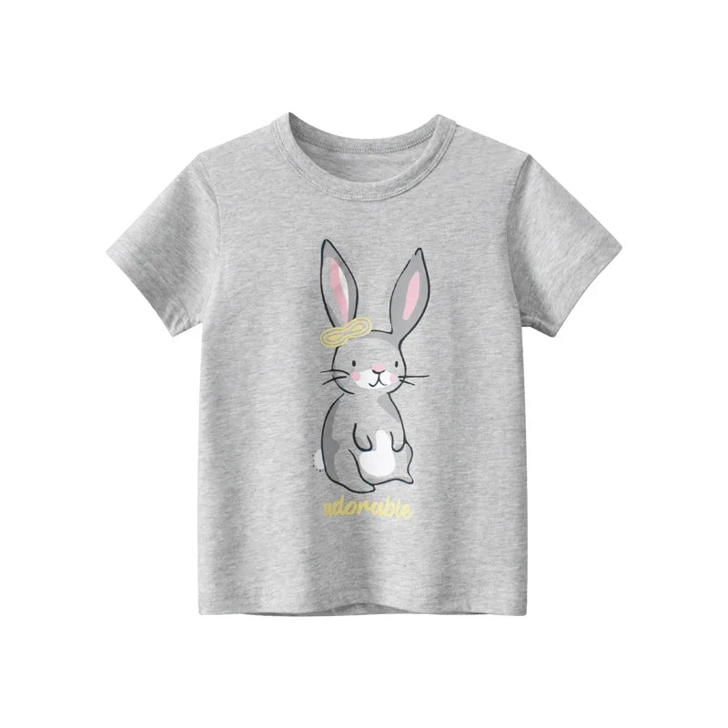 2024 sommer 2-8 Jahre Kinder Mädchen Shorts Ärmel T-shirts Gedruckt Kleines Mädchen Top Baby Mädchen T Shirts Kinder kleinkind Mädchen Kleidung
