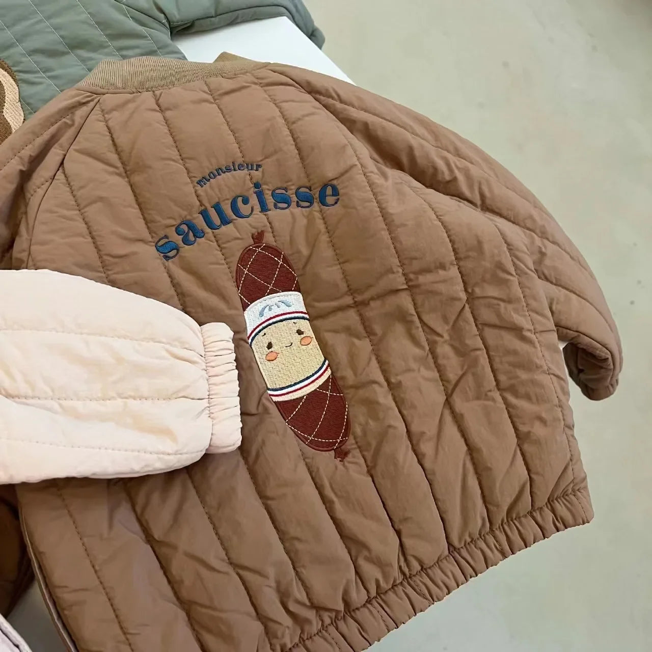 2024 Embroidery Winter Baby Snow Wear Coats Parkas Children's Cotton Jacket Thickened Plush Girls Boys Baby Winter Clothes