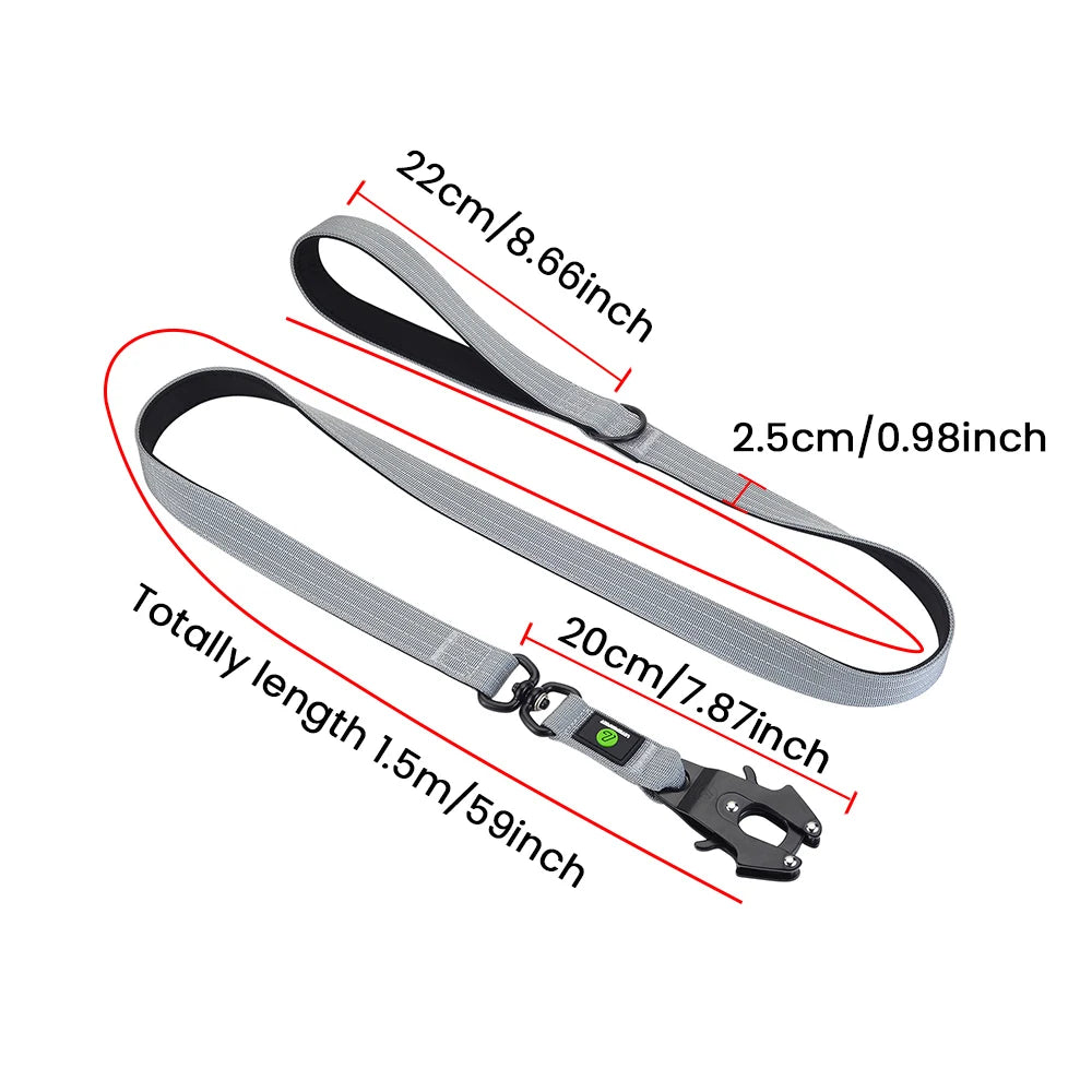 Tactical Military Collar Leash Set For Dog With Handle Strong Adjustable Para Perros Big Dogs Pitbull Pet Training Accessories