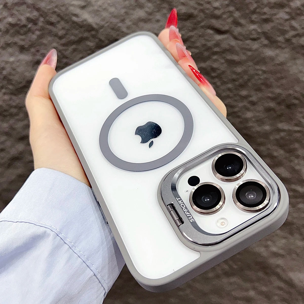 Luxuriöse, magnetische, stoßfeste Telefonhülle für iPhone 15 16 14 13 12 11 Pro Max für Magsafe Funda Standglaslinsenschutzabdeckung