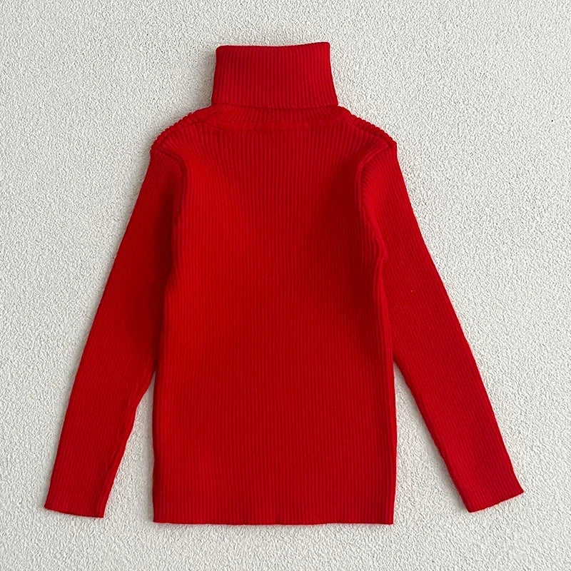 Baby Turtleneck Knitted Sweaters Girls Winter Clothes Children Boys Pullover Toddler Knit Sweate Cotton Baby Pullover Clothes