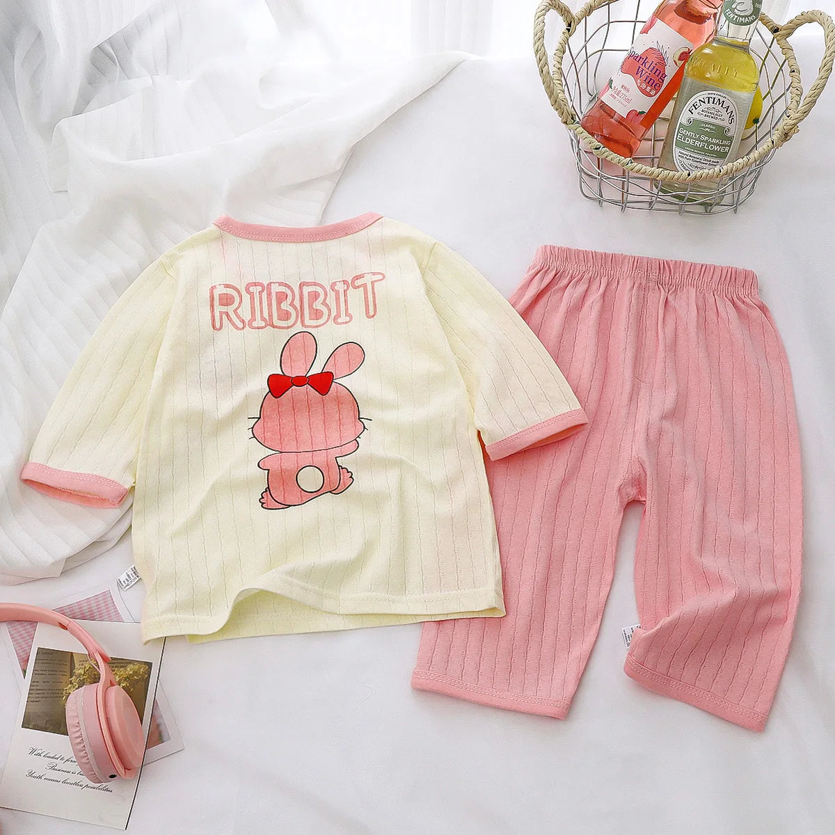 Baby-Schlafanzug-Sets aus Baumwolle, für Kleinkinder, langärmelig, Baby-Nachtwäsche, Pyjamas, Kinder, Cartoon-Stil, Homewear-Kleidung