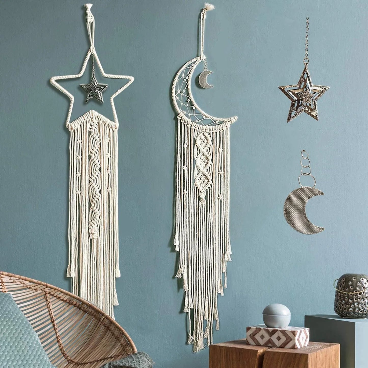 10pcs/5pcs Ramadan Gold ColorMetal Dream Catcher Dreamcatcher Ring Macrame Craft Hoop DIY Wedding Wind Chime Hanging Decorations