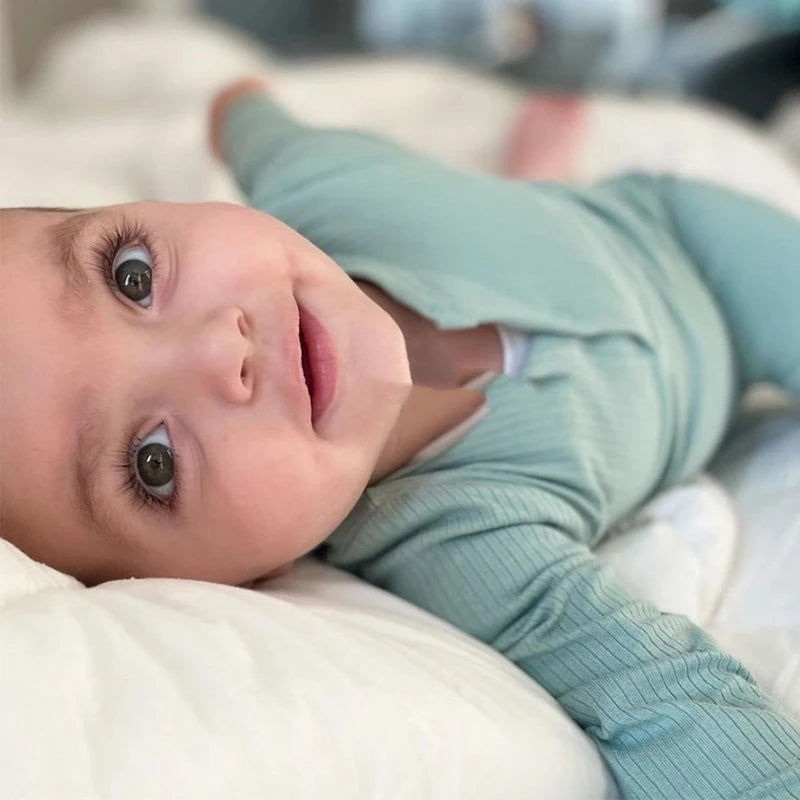 Babykleidung für Jungen und Mädchen, Kostüm für Neugeborene, Bodys mit langen Ärmeln, Overalls, einfarbig, Kinderkleidung für Babys