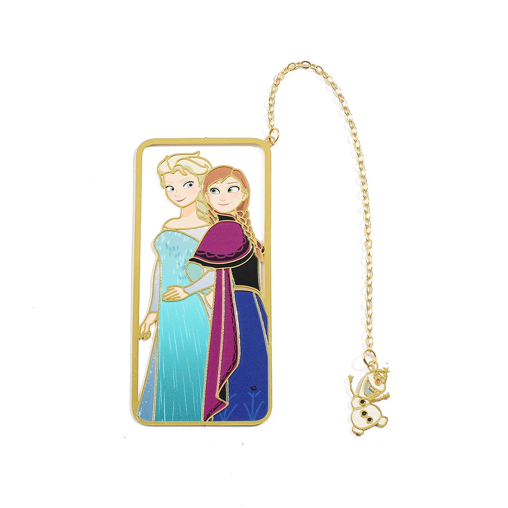 Anime Frozen Elsa Bookmark Princess Reading Page Marker Tools Stationery Cartoon Periphery Metal Fashion Gifts Collect Souvenir