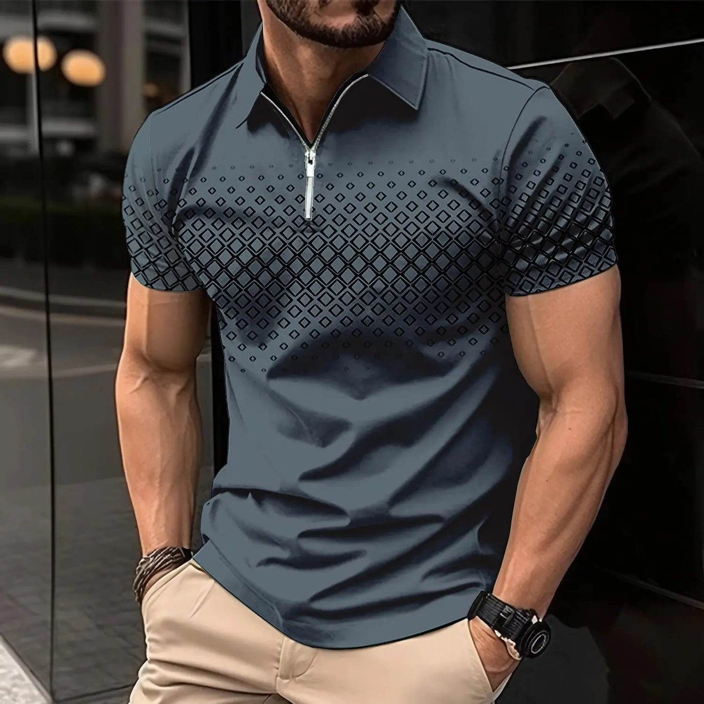 Summer T Shirts for Men Short Sleeve Men's Clothing Collar 3D Printing mon