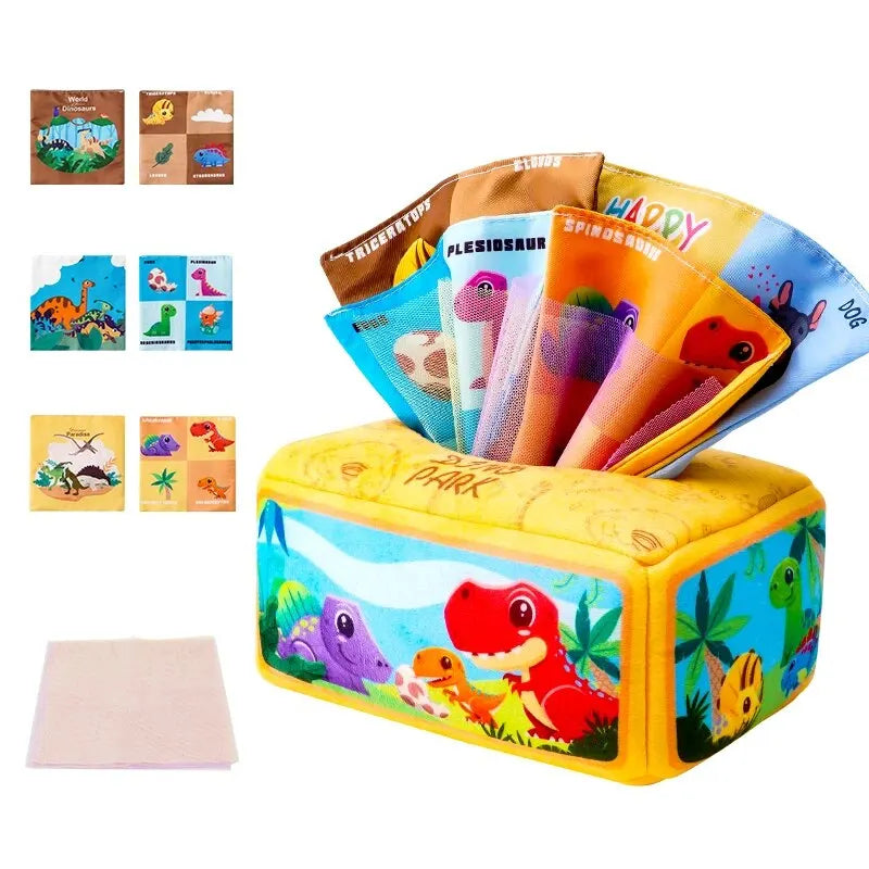 Baby Ziehen Papier Handtuch Reißen Tissue Box Baby Puzzle Frühen Bildung Montessori Kinder Tuch Spielzeug