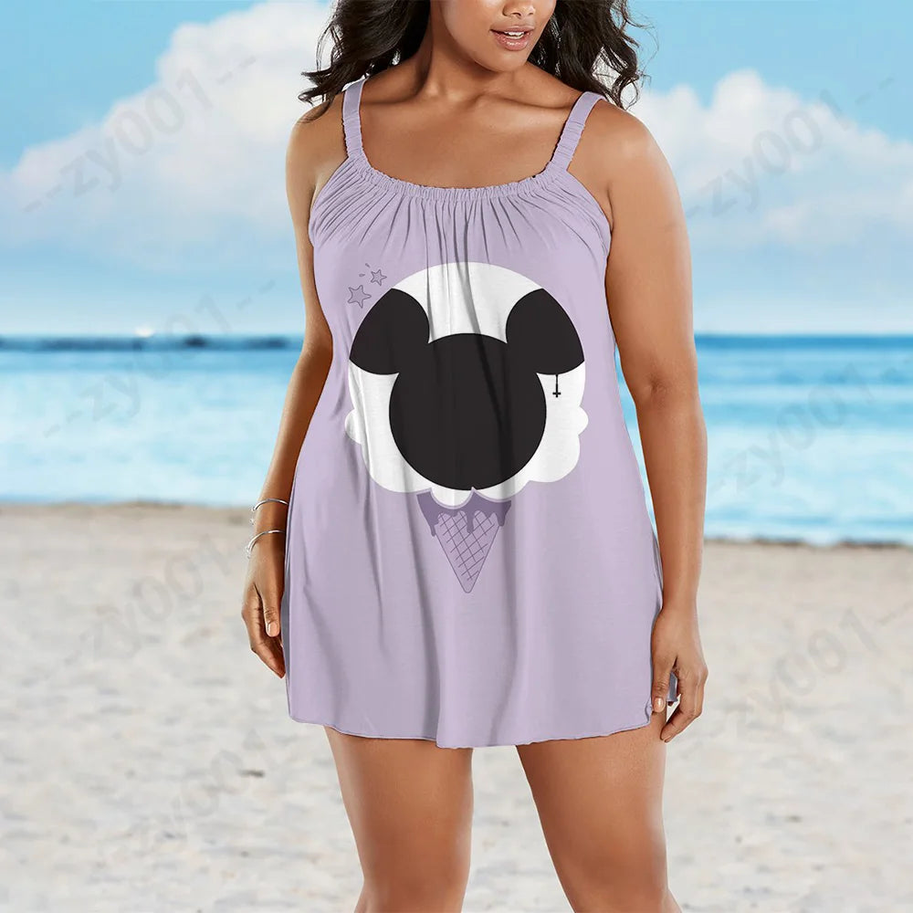 Disney Large Women's Summer Dress 2022 Woman Women's Dresses Plus Size Dress Woman 7xl 8xl 9xl Chic Elegant Evening Dresses Midi