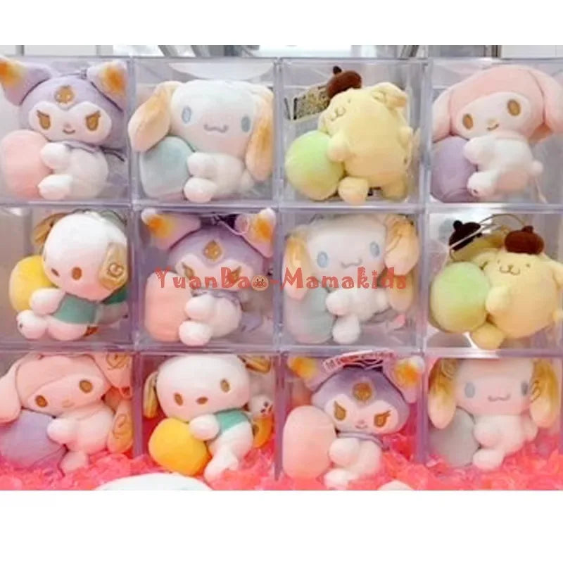 Japanische Original Sanrio Cotton Candy Plüschpuppe Melody Kuromi Cinnamoroll Pompom Purin Pochacco Anime Spielzeug für Kinder Anhänger