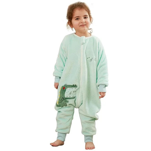 MICHLEY Cartoon Flannel Children Baby Sleeping Bag Sack Warm Winter Clothes Toddler Sleepsack Pajamas For Girls Boys Kids 1-6T