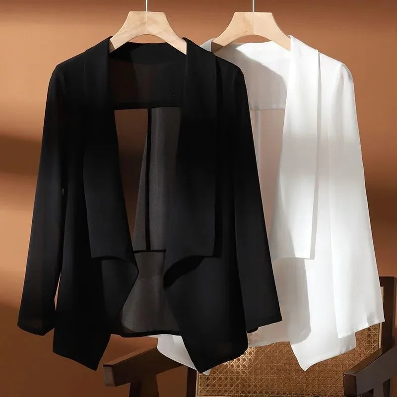 Fashion clothes Chiffon Coat Shawl Female New 2025 Summer Clothes Sun Protection Clothing Women's Summer Thin Jacket Cardigan Tops