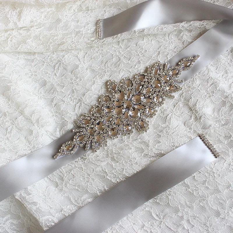 Bridal Belt With Crystal Rhinestones Handmade Wedding Belt Marriage Bridal Ribbion Belts Sash For Women Girl Dresses Accessories