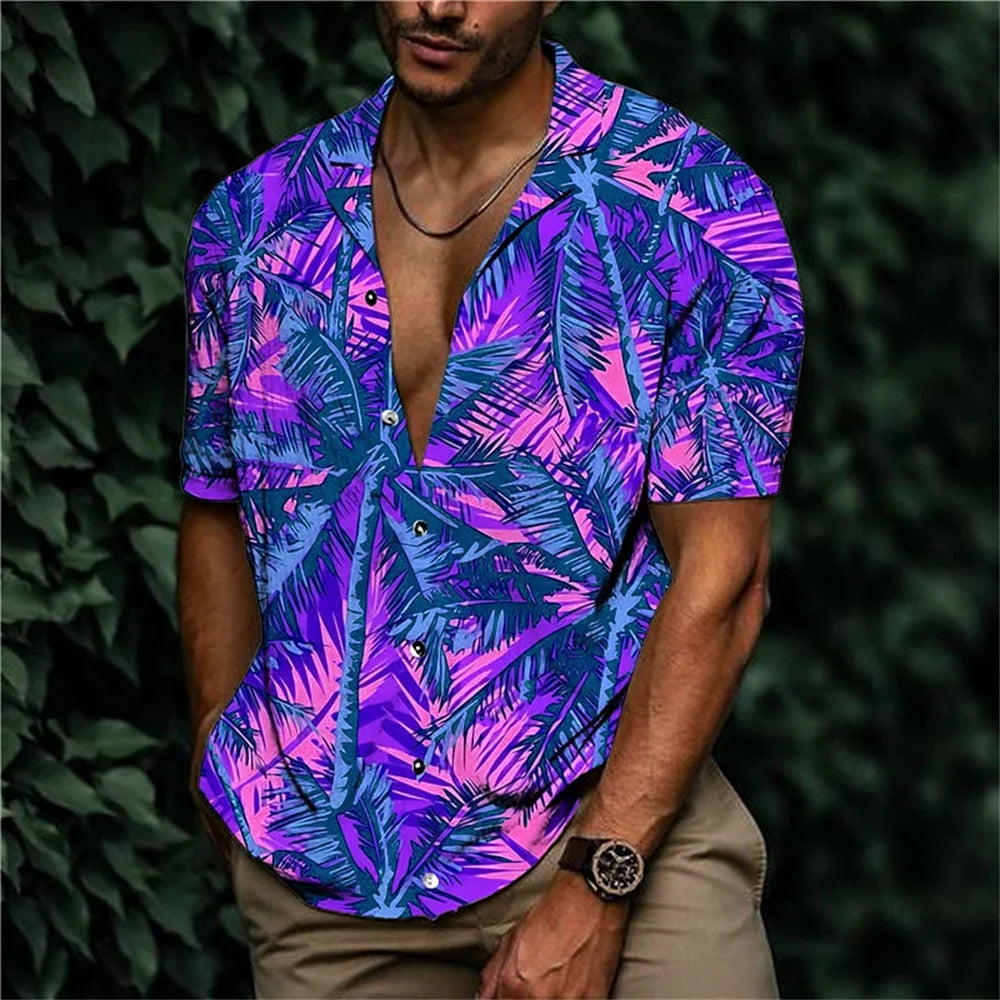 Summer Men Hawaiian Shirt 3d Plant Shirt For Men mon