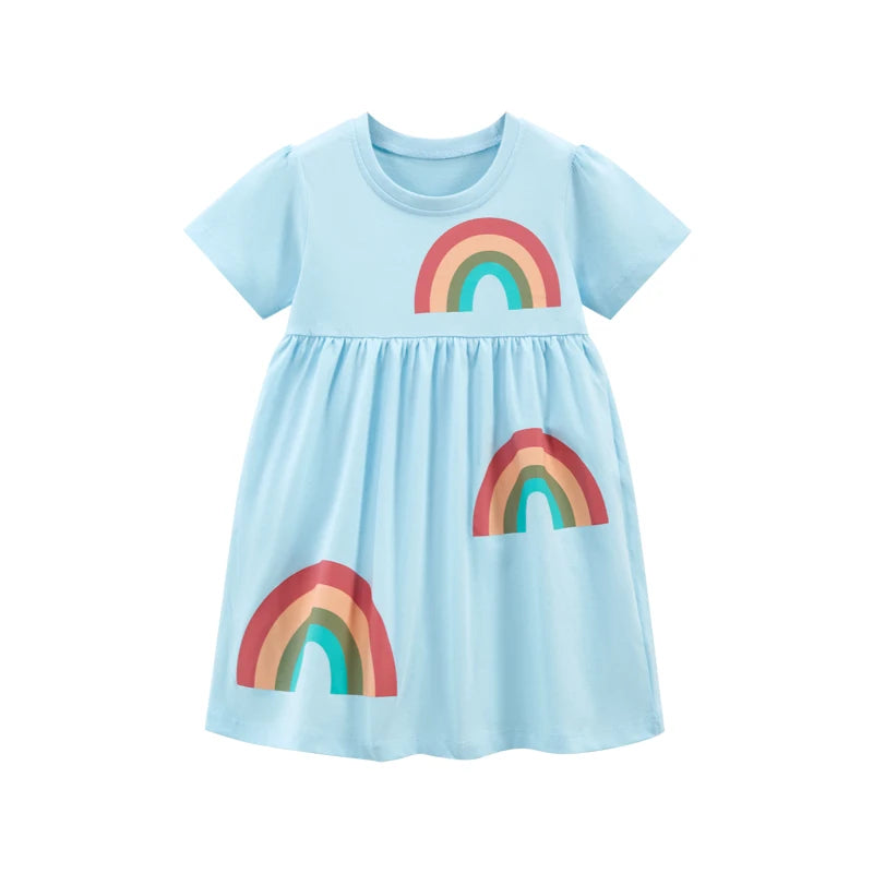 Little maven 2024 Baby Mädchen Freizeitkleidung Baumwolle Schöne Kinder Sommerkleid für Kleinkinder 2 bis 7 Jahre