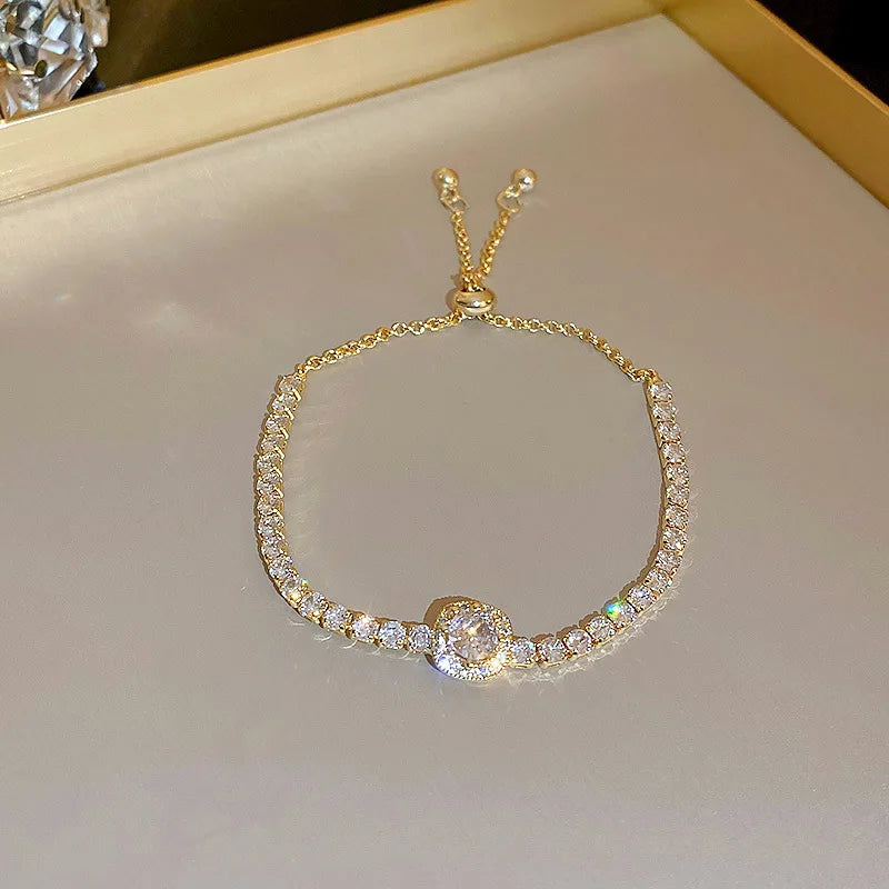 Colorful Zircon Butterfly Drawstring Bracelets For Women Lovely Bowknot Silver Color Adjustable Bracelets Jewelry Birthday Gifts