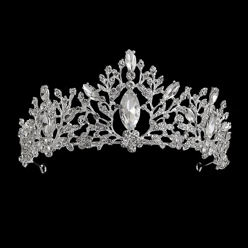 Elegant Rhinestone Bridal Crown Hair Jewelry Pink Crystal Crown Diadem Hair Accessories Headpieces Head Jewelry Wedding Tiara