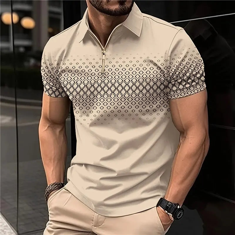Summer T Shirts for Men Short Sleeve Men's Clothing Collar 3D Printing mon